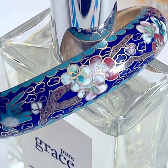 RARE CLOISONNÉ BIRD AND FLOWERS COLORFUL BRACELET - Picture 2 of 11